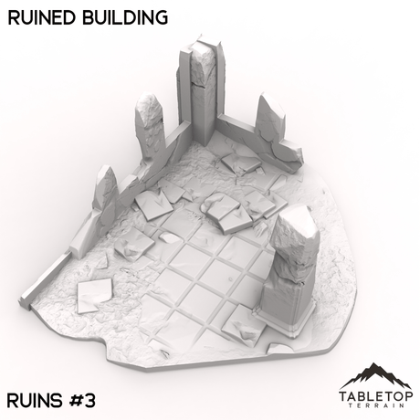 Tabletop Terrain Ruins 32mm / Ruins 3 Ruined Building