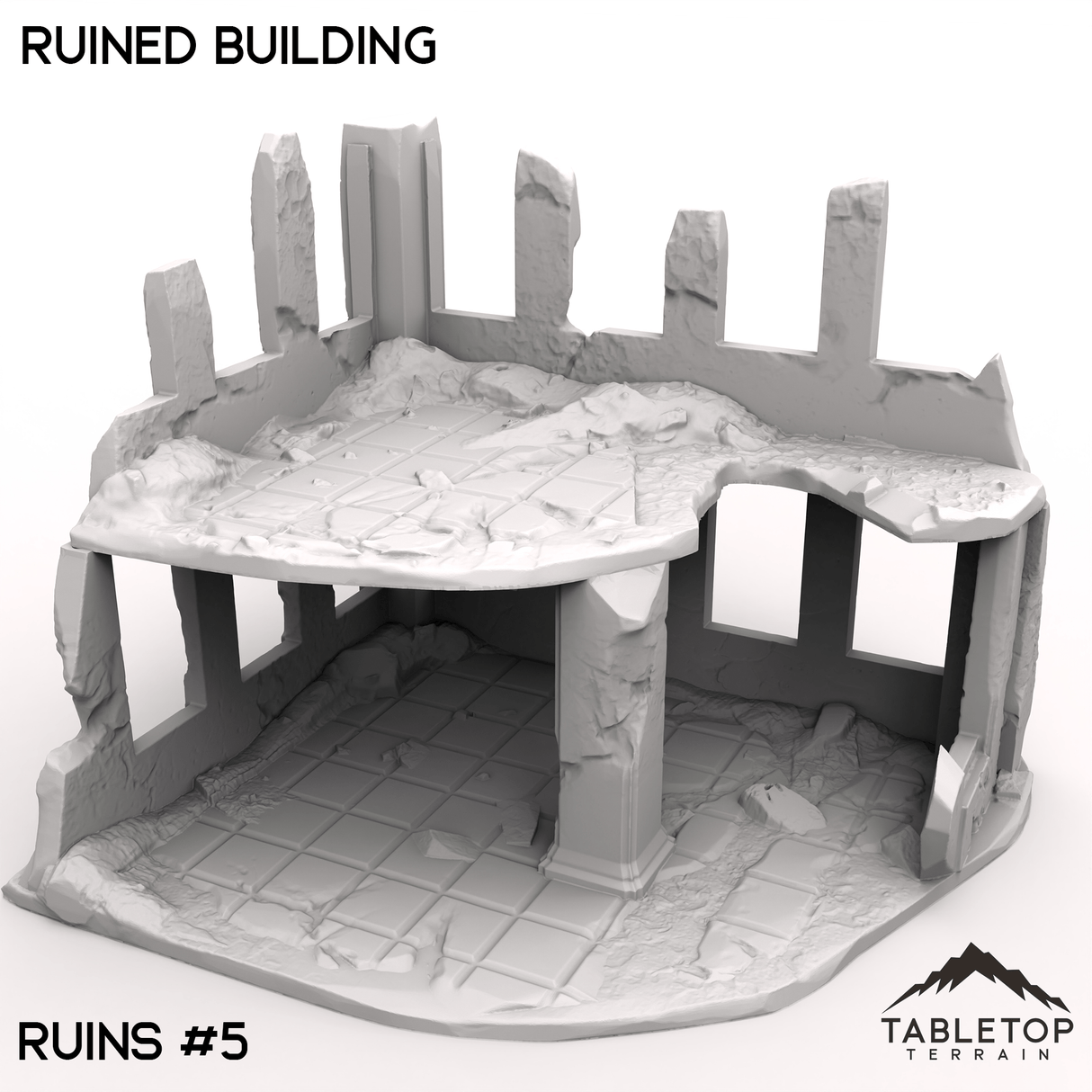 Tabletop Terrain Ruins 32mm / Ruins 5 Ruined Building