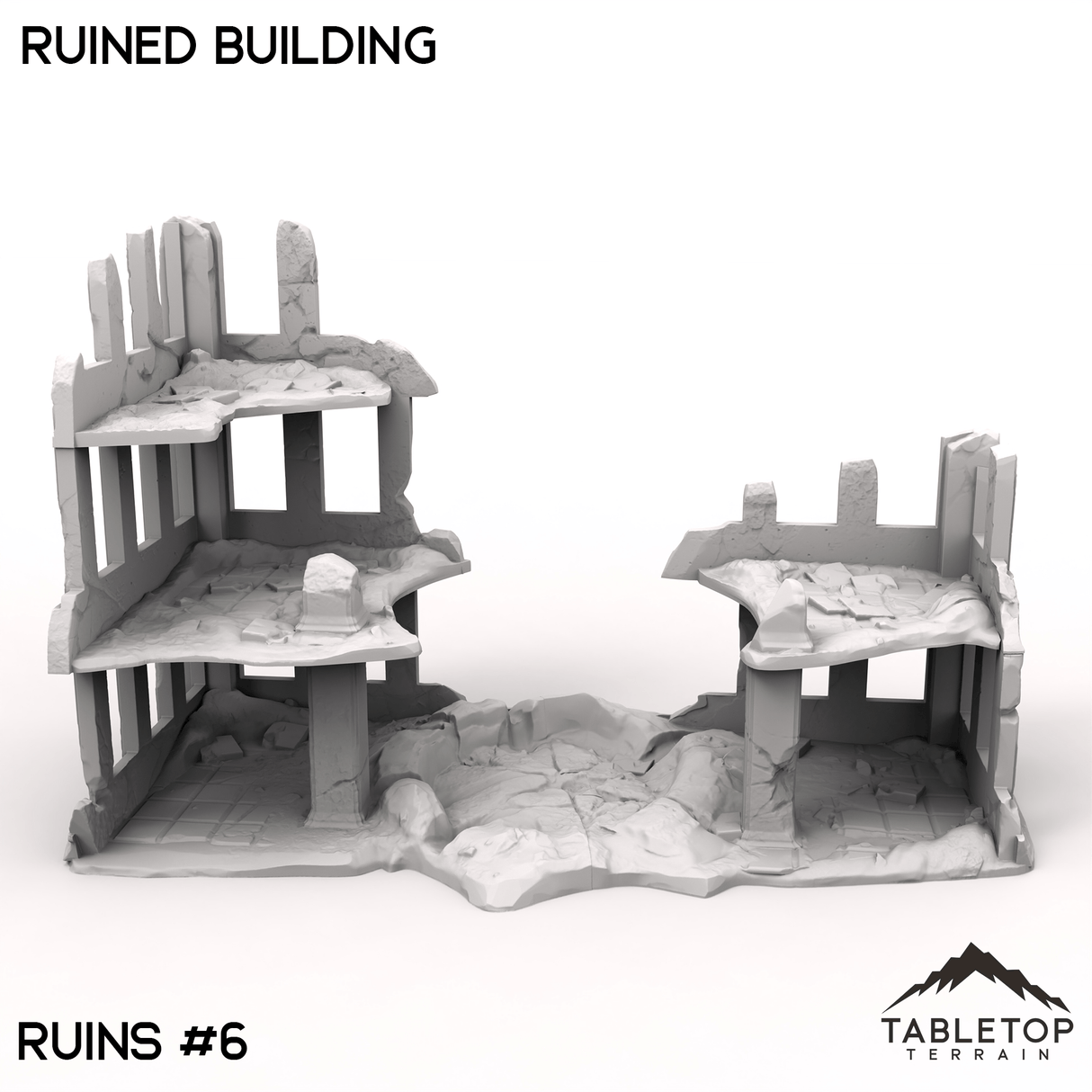 Tabletop Terrain Ruins 32mm / Ruins 6 Ruined Building