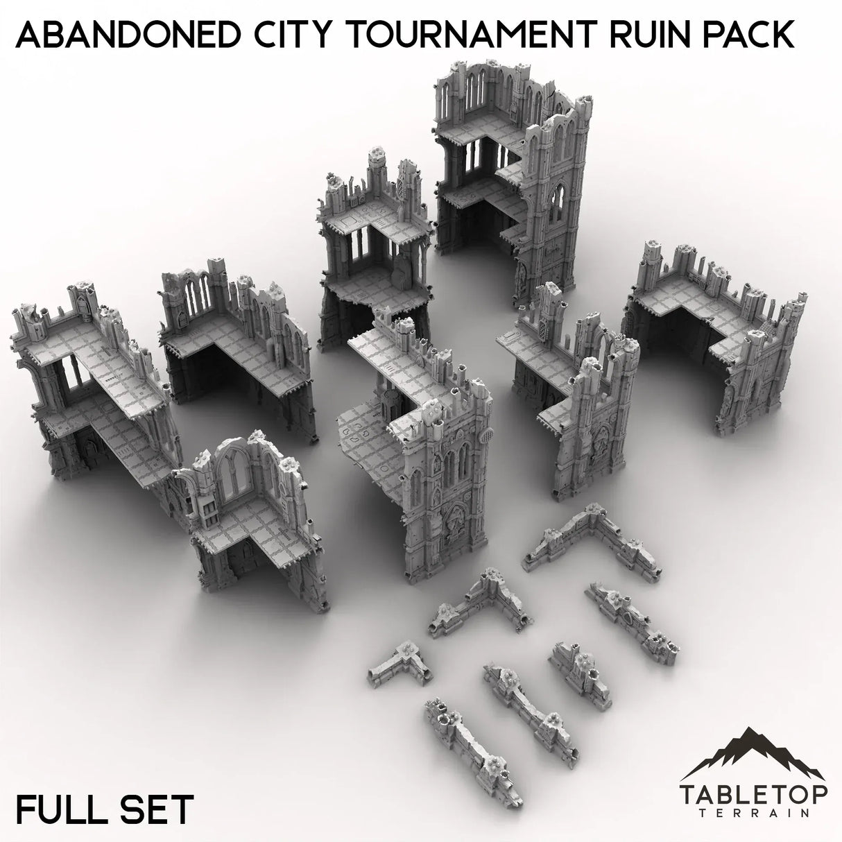 Tabletop Terrain Ruins Abandoned City Tournament Ruin Pack