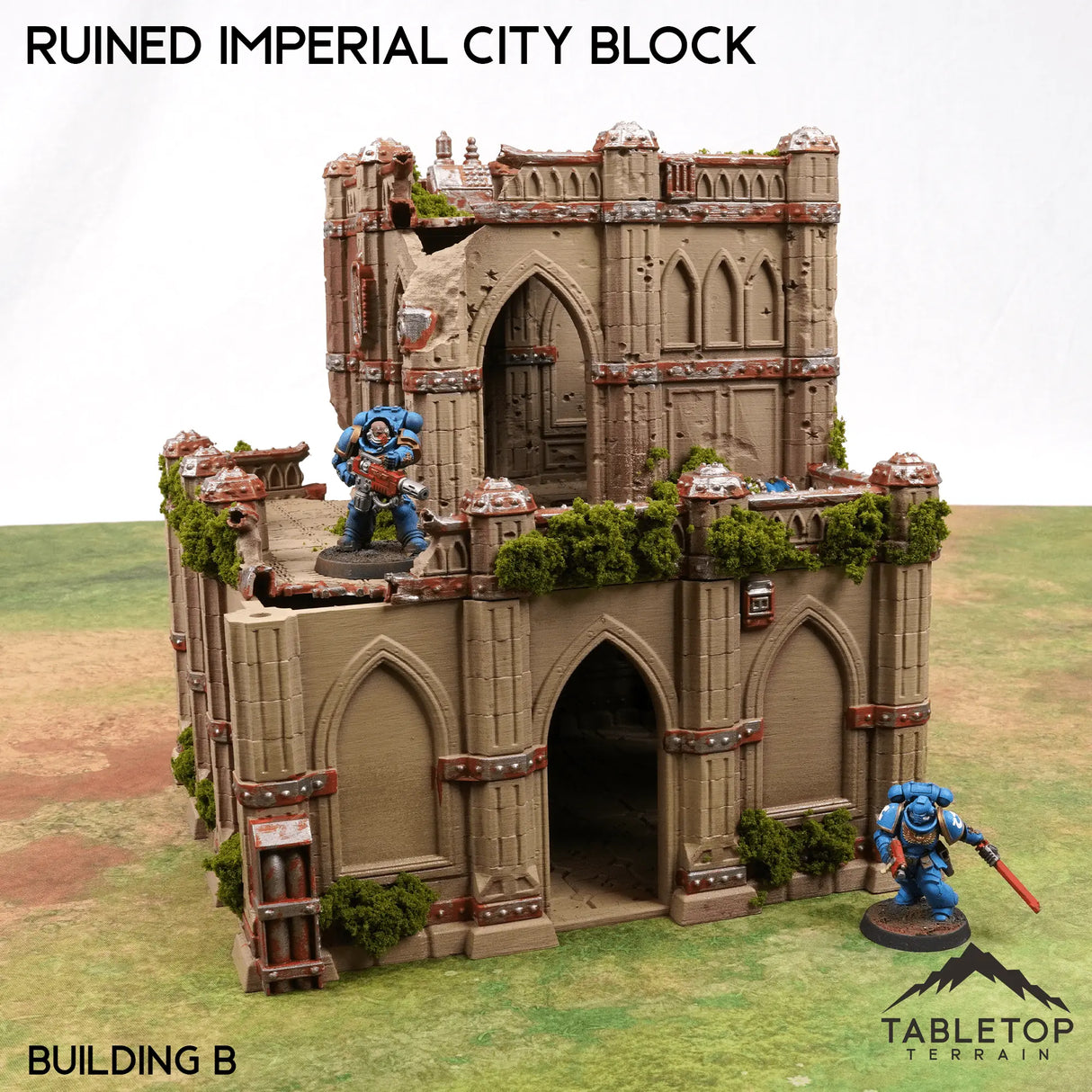 Tabletop Terrain Ruins Building B / 32mm Ruined Imperial City Block