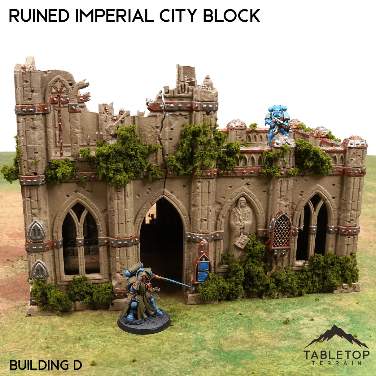 Tabletop Terrain Ruins Building D / 32mm Ruined Imperial City Block