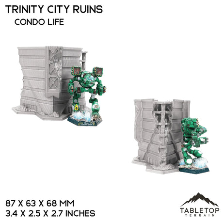 Tabletop Terrain Ruins Condo Life HEXTECH Trinity City Ruins - 6mm
