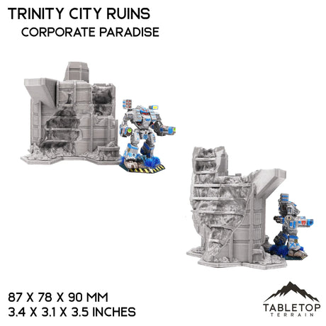 Tabletop Terrain Ruins Corporate Paradise HEXTECH Trinity City Ruins - 6mm