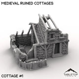 Tabletop Terrain Ruins Cottage 1 / 32mm Medieval Ruined Cottages