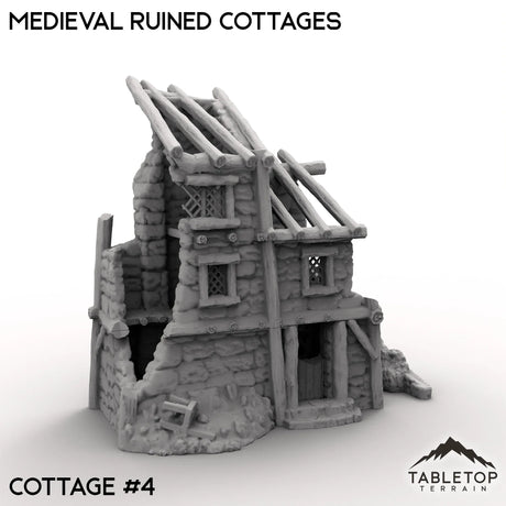 Tabletop Terrain Ruins Cottage 4 / 32mm Medieval Ruined Cottages