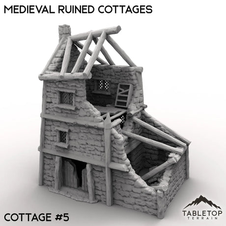 Tabletop Terrain Ruins Cottage 5 / 32mm Medieval Ruined Cottages