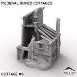 Tabletop Terrain Ruins Cottage 6 / 32mm Medieval Ruined Cottages
