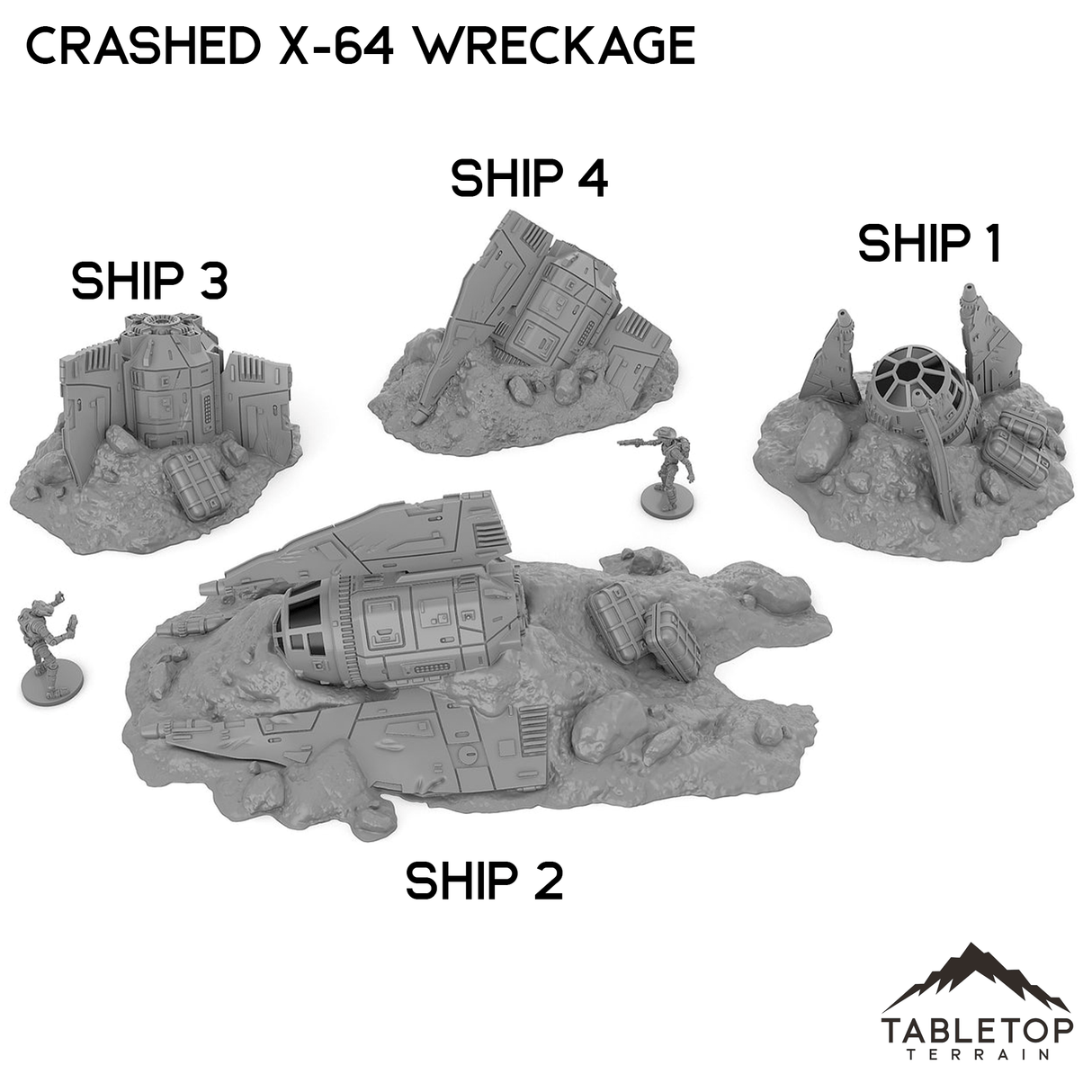 Tabletop Terrain Ruins Crashed X-64 Tri-Wing Wreckage