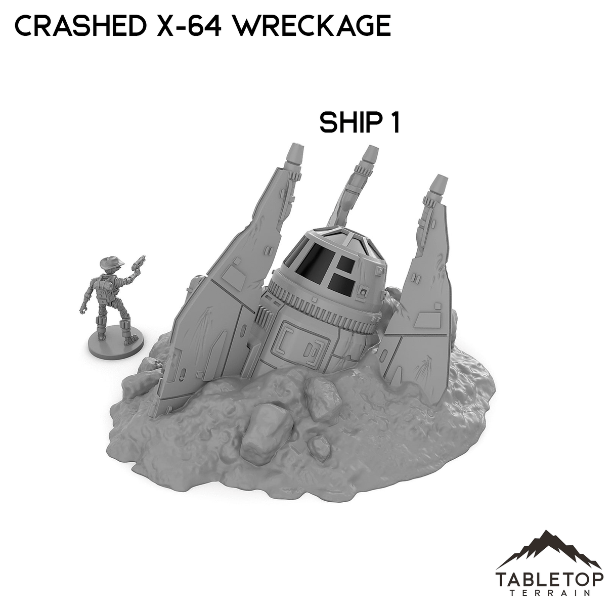 Tabletop Terrain Ruins Crashed X-64 Tri-Wing Wreckage