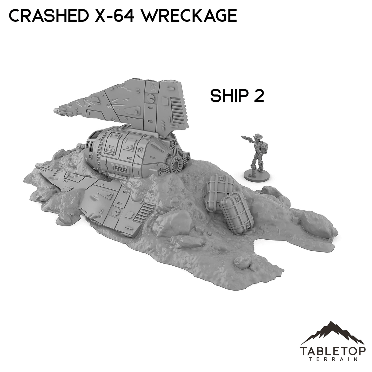 Tabletop Terrain Ruins Crashed X-64 Tri-Wing Wreckage