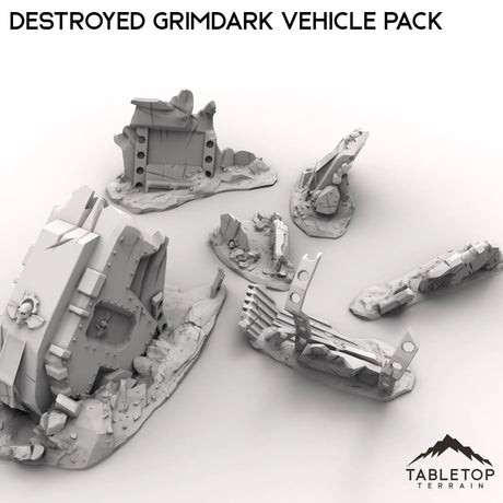 Tabletop Terrain Ruins Destroyed Grimdark Vehicle Pack