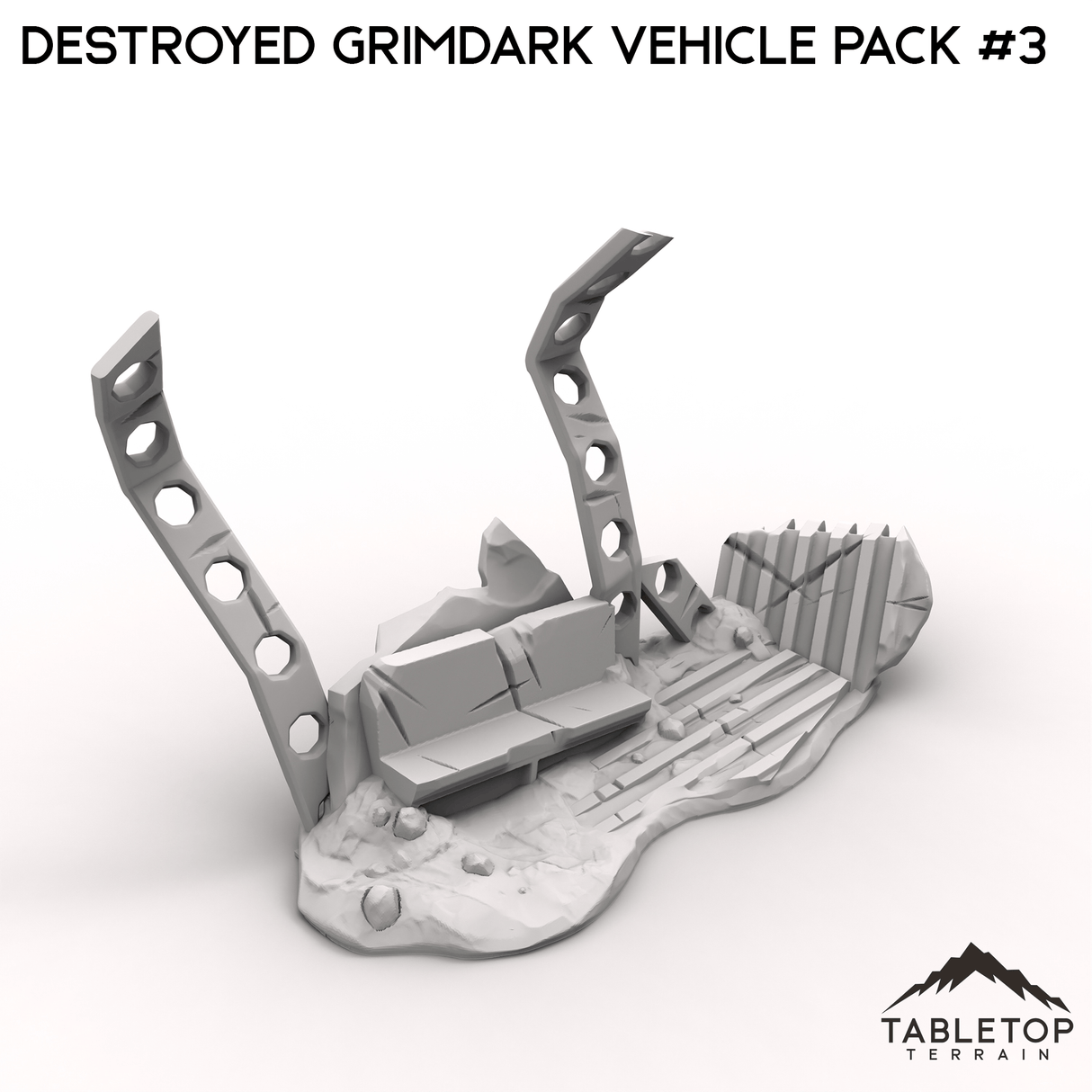 Tabletop Terrain Ruins Destroyed Grimdark Vehicle Pack