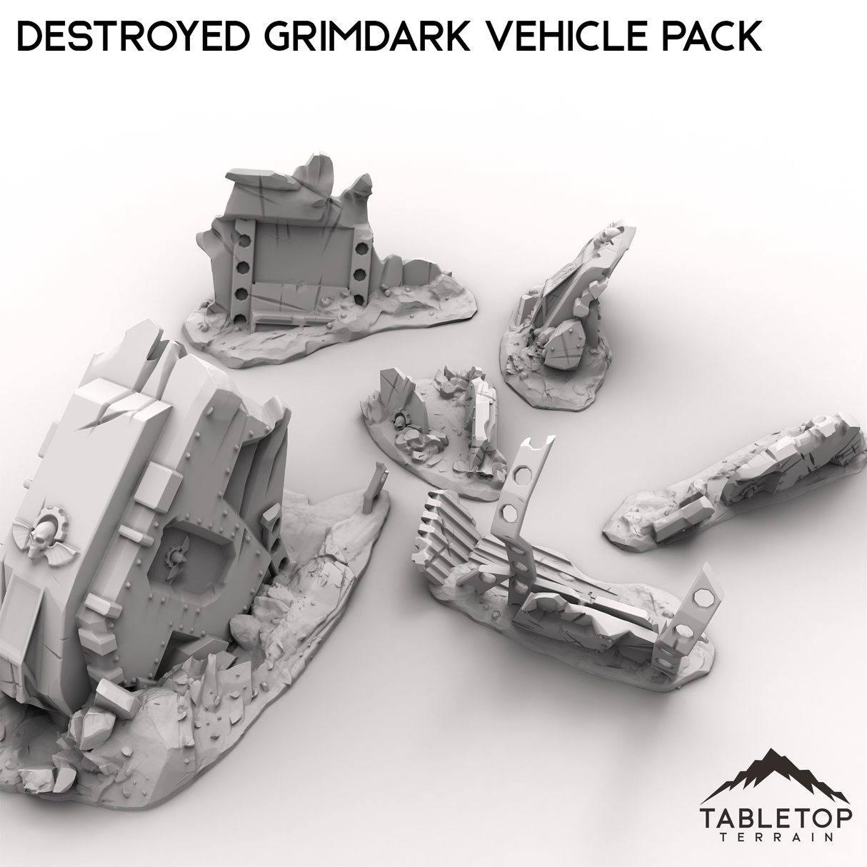 Tabletop Terrain Ruins Destroyed Grimdark Vehicle Pack