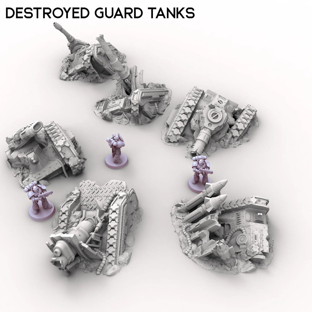 Tabletop Terrain Ruins Destroyed Guard Tanks