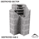 Tabletop Terrain Ruins Destroyed Hab 2 Destroyed Sector 8mm Scale Building Pack