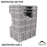 Tabletop Terrain Ruins Destroyed Hab 3 Destroyed Sector 8mm Scale Building Pack