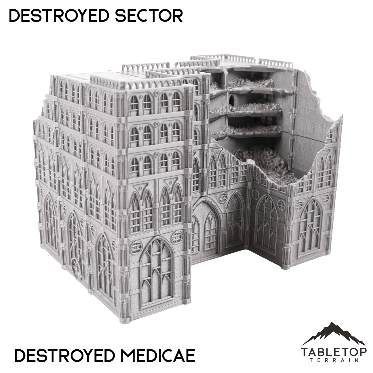 Tabletop Terrain Ruins Destroyed Medicae Destroyed Sector 8mm Scale Building Pack