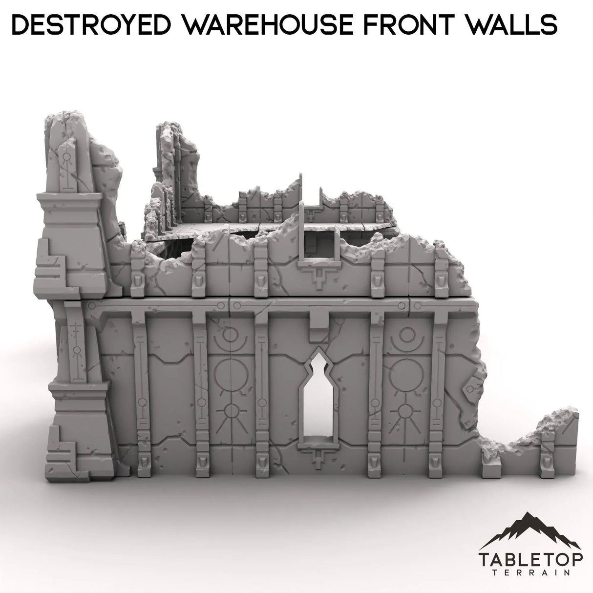 Tabletop Terrain Ruins Destroyed Warehouse Front Walls