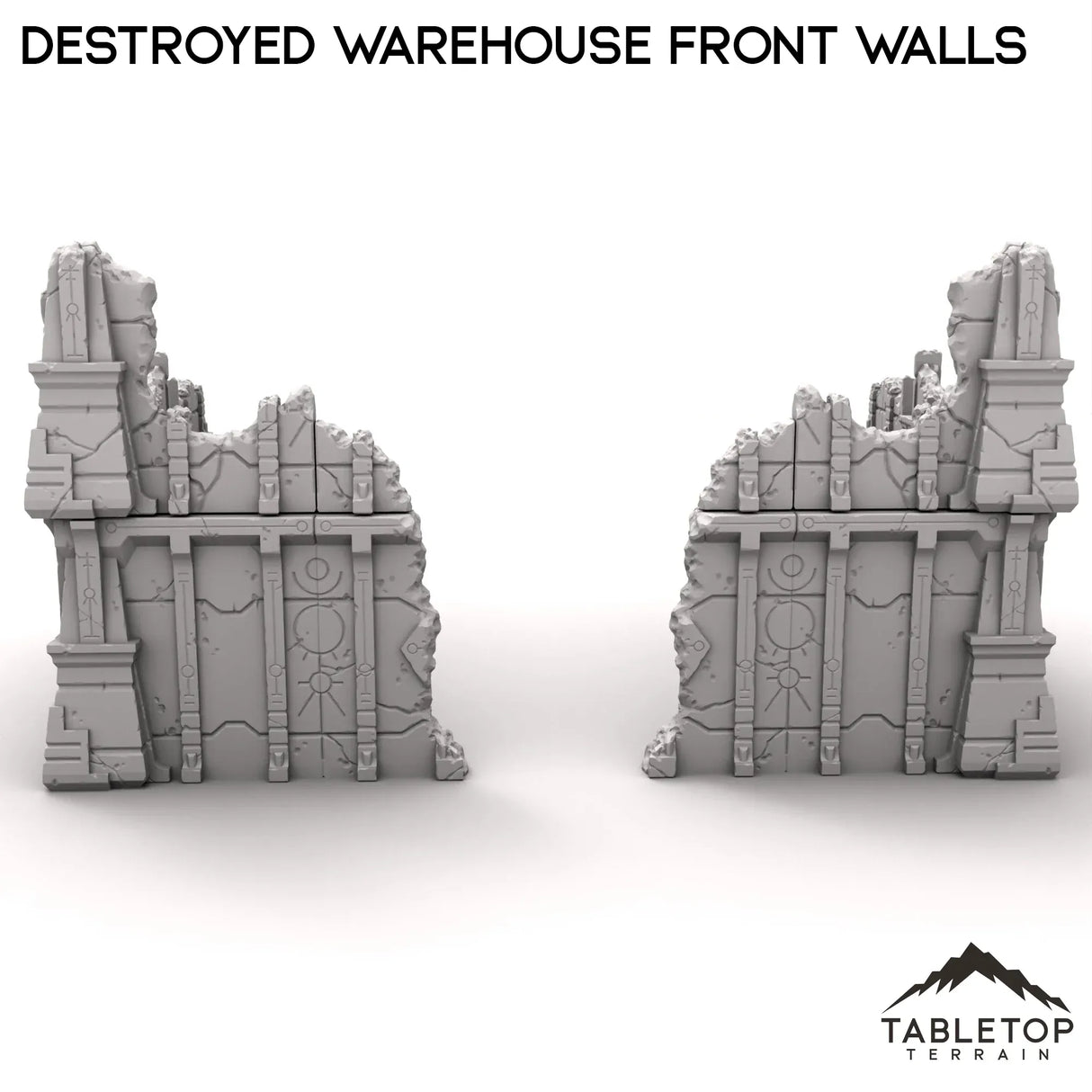 Tabletop Terrain Ruins Destroyed Warehouse Front Walls