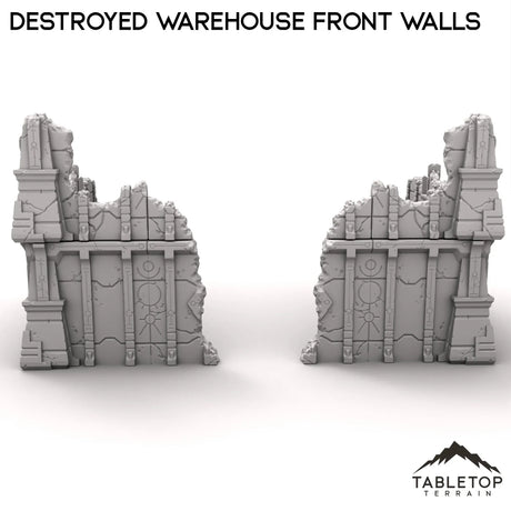 Tabletop Terrain Ruins Destroyed Warehouse Front Walls