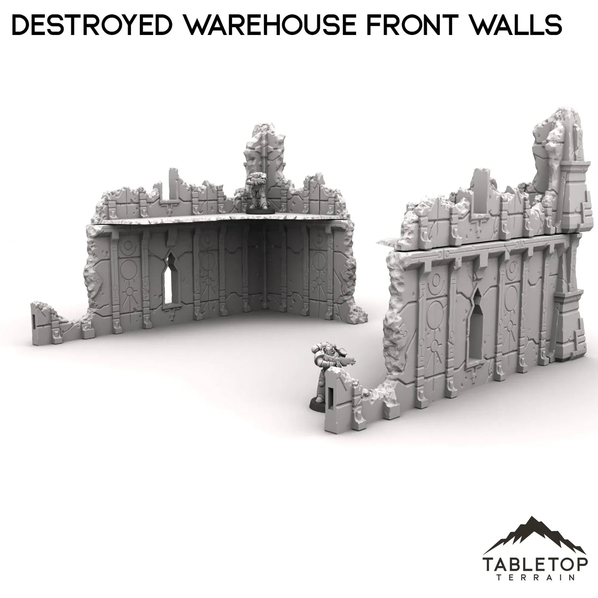 Tabletop Terrain Ruins Destroyed Warehouse Front Walls