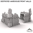 Tabletop Terrain Ruins Destroyed Warehouse Front Walls