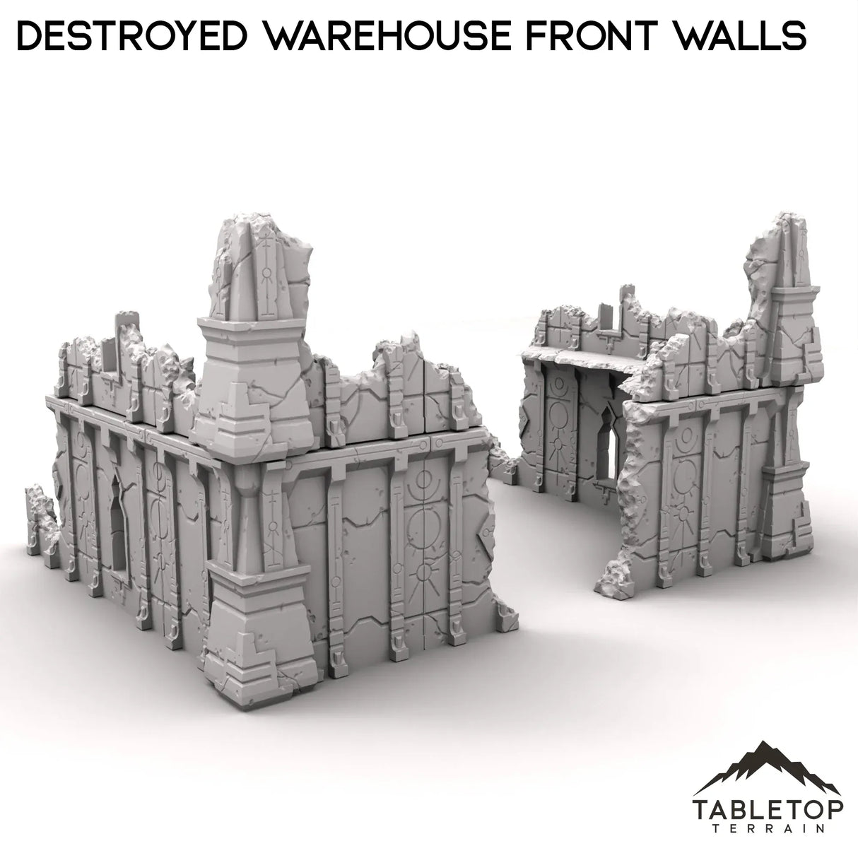 Tabletop Terrain Ruins Destroyed Warehouse Front Walls