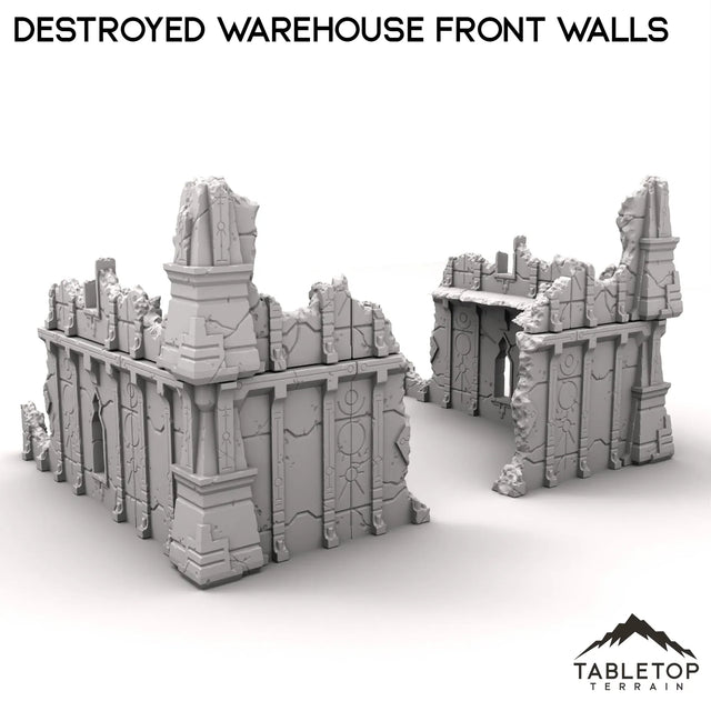 Tabletop Terrain Ruins Destroyed Warehouse Front Walls