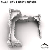 Tabletop Terrain Ruins Fallen City 2-Story Corner