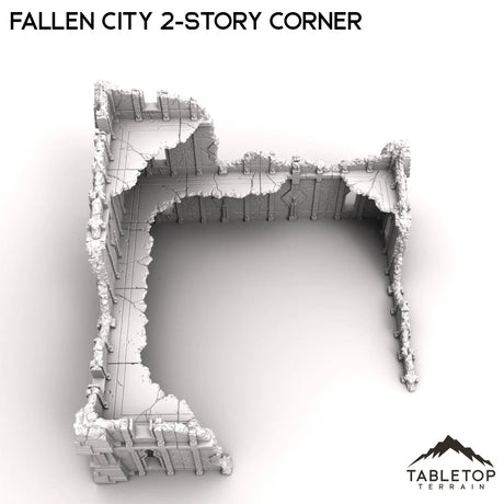 Tabletop Terrain Ruins Fallen City 2-Story Corner