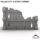 Tabletop Terrain Ruins Fallen City 2-Story Corner