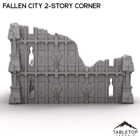 Tabletop Terrain Ruins Fallen City 2-Story Corner