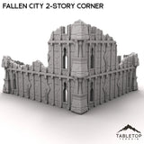 Tabletop Terrain Ruins Fallen City 2-Story Corner