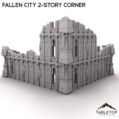 Tabletop Terrain Ruins Fallen City 2-Story Corner