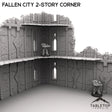 Tabletop Terrain Ruins Fallen City 2-Story Corner
