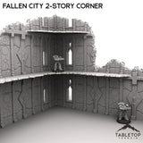 Tabletop Terrain Ruins Fallen City 2-Story Corner
