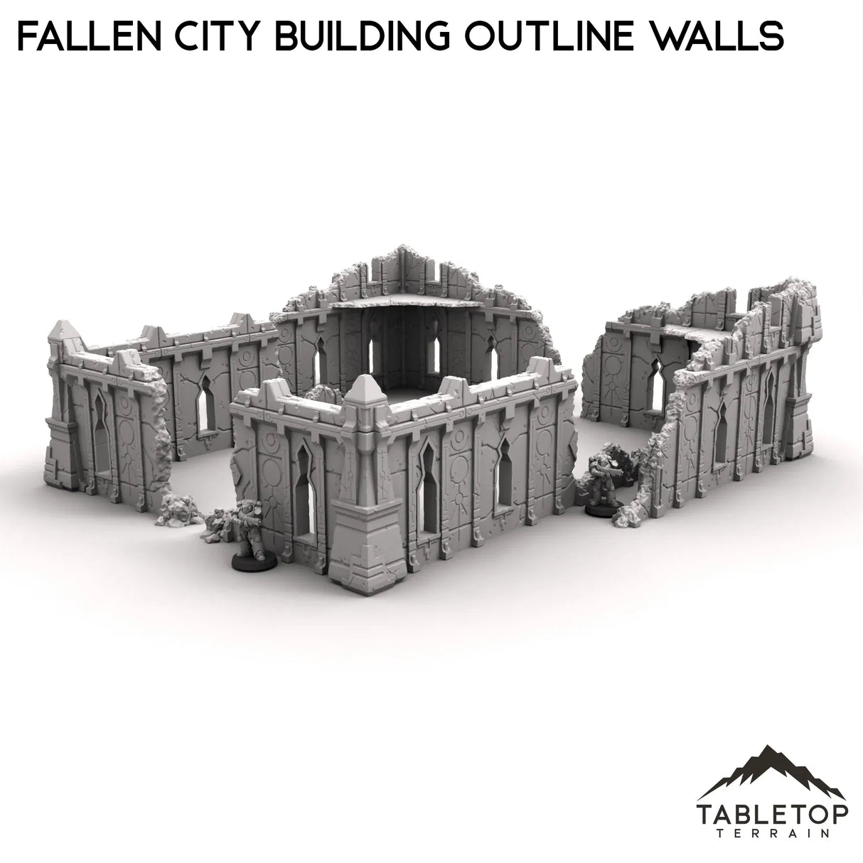 Tabletop Terrain Ruins Fallen City Building Outline Walls