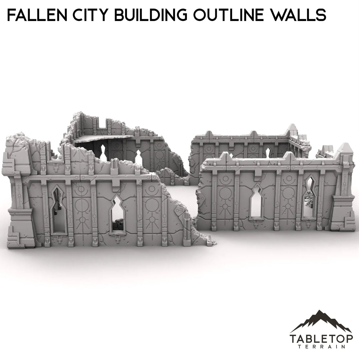 Tabletop Terrain Ruins Fallen City Building Outline Walls
