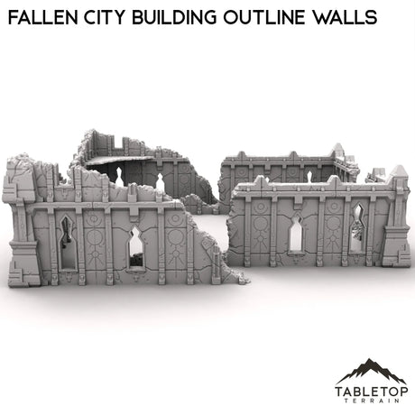 Tabletop Terrain Ruins Fallen City Building Outline Walls
