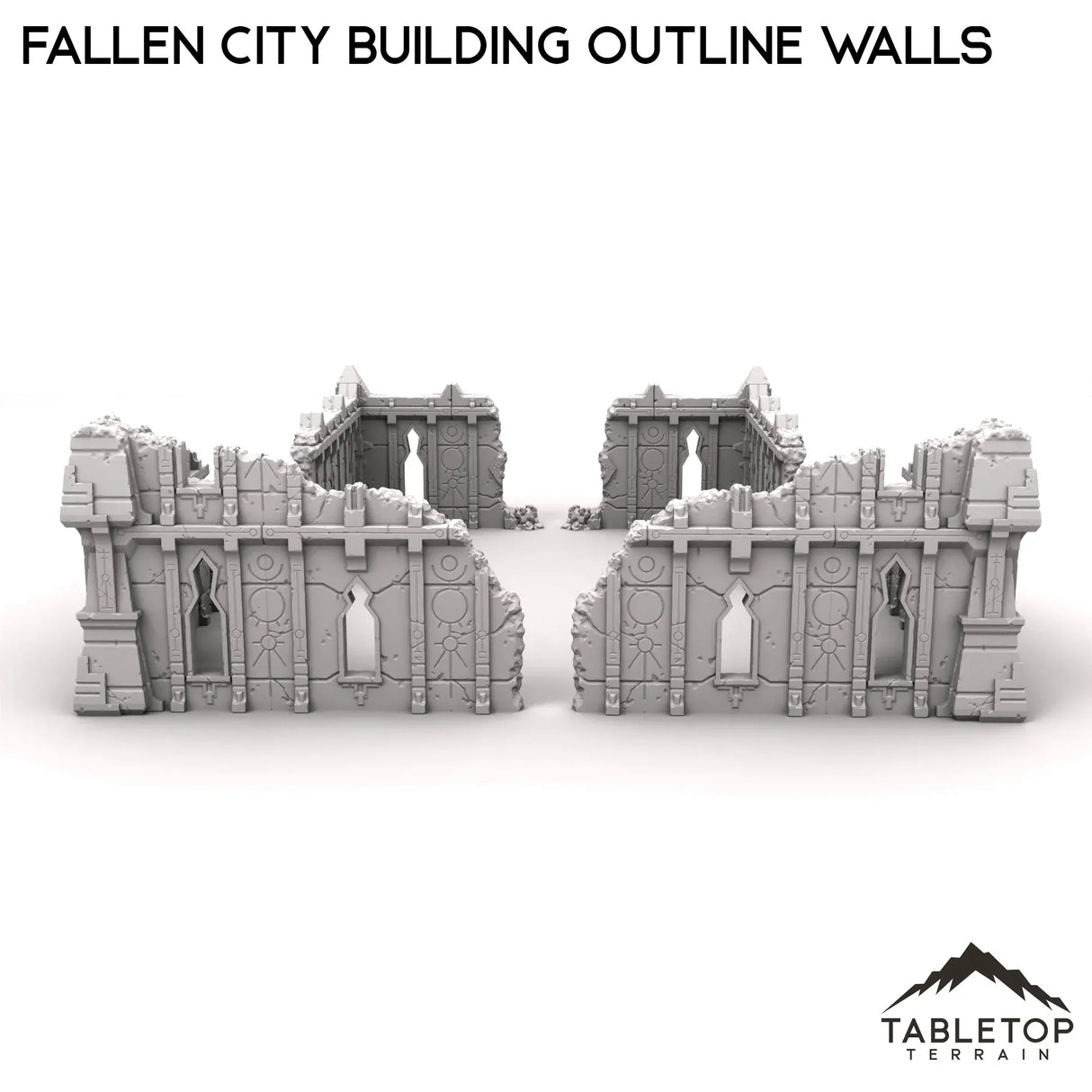 Tabletop Terrain Ruins Fallen City Building Outline Walls