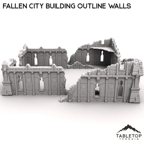 Tabletop Terrain Ruins Fallen City Building Outline Walls