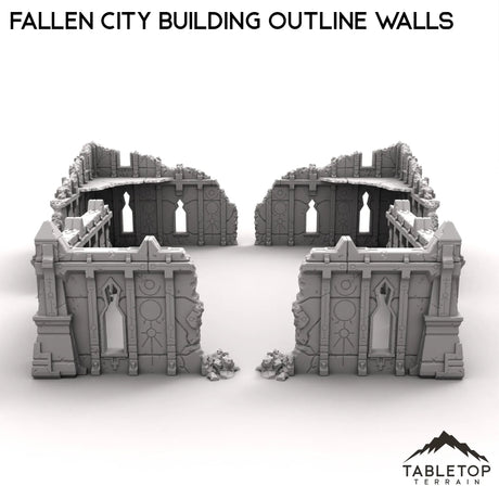 Tabletop Terrain Ruins Fallen City Building Outline Walls