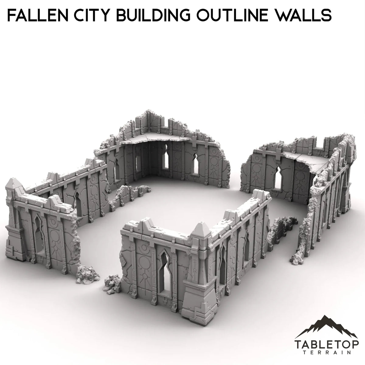 Fallen City Building Outline Walls – Tabletop Terrain