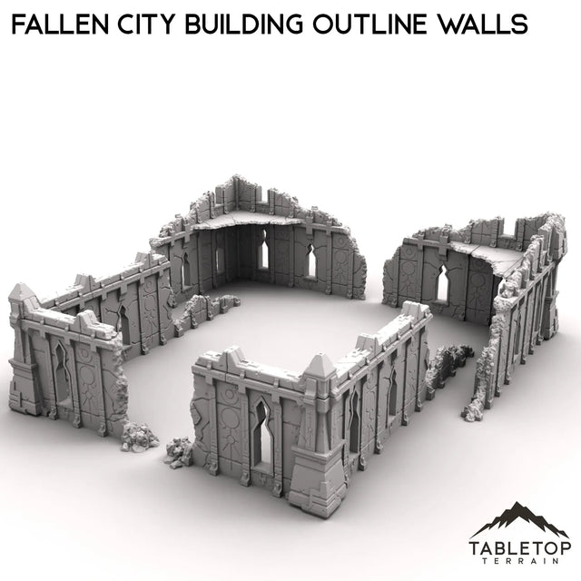 Tabletop Terrain Ruins Fallen City Building Outline Walls