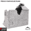 Tabletop Terrain Ruins French Farmhouse Ruins - WWII Building