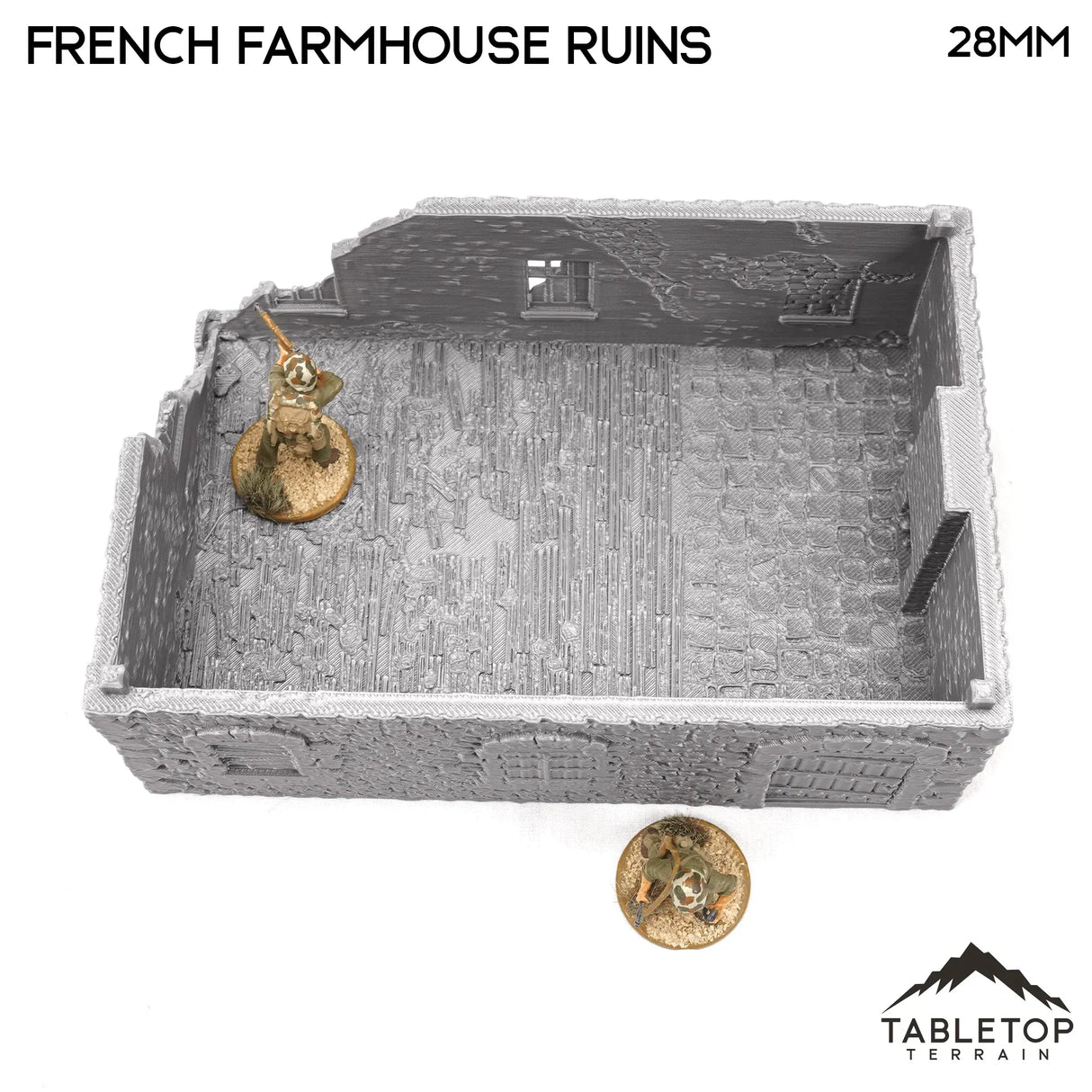 Tabletop Terrain Ruins French Farmhouse Ruins - WWII Building