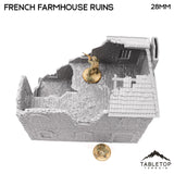 Tabletop Terrain Ruins French Farmhouse Ruins - WWII Building