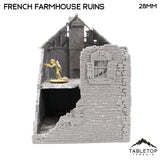 Tabletop Terrain Ruins French Farmhouse Ruins - WWII Building