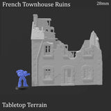 Tabletop Terrain Ruins French Townhouse Ruins - WWII Building